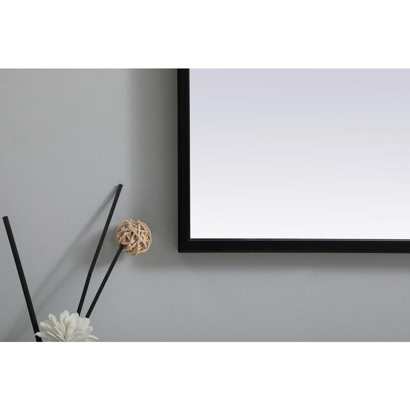 Elegant Decor Metal Frame Arch Mirror 22x30 Inch in Black