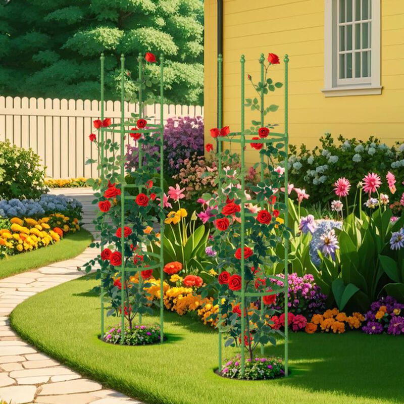 Hivvago 2-Pack Garden Trellis Tomato Cage with Adjustable Height