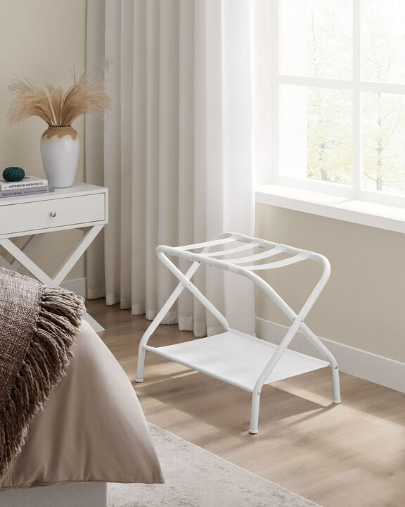 Luggage Rack with Storage Shelf - Practical and Stylish Travel and Storage Solution