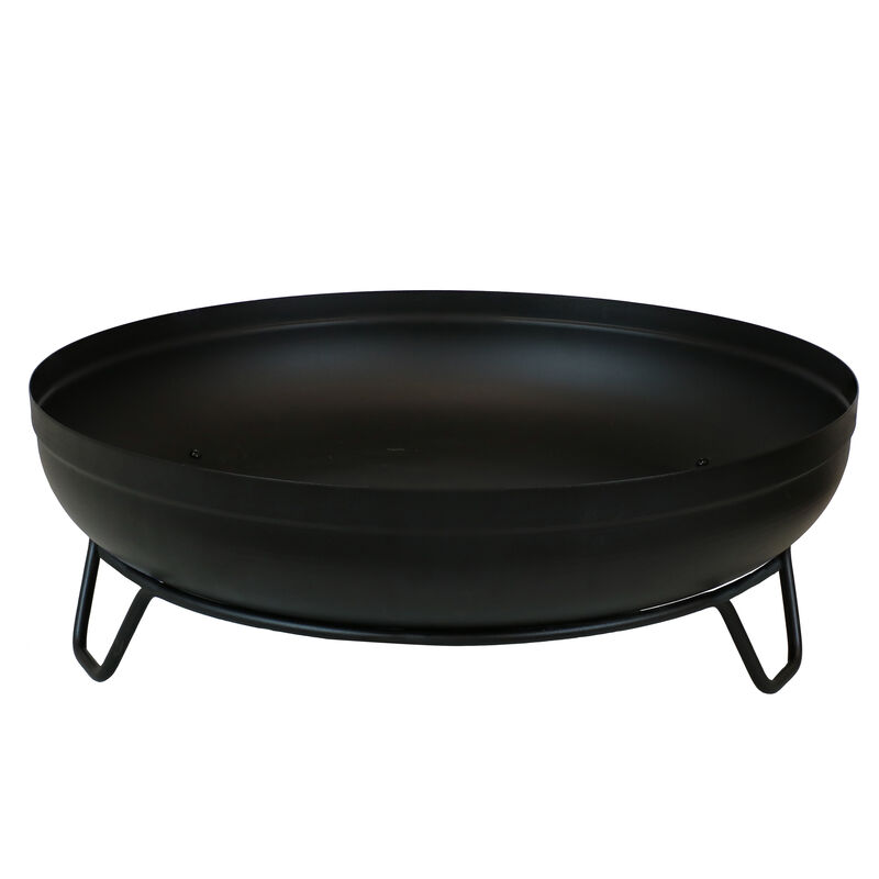 Sunnydaze 23 in Steel Wood-Burning Fire Pit Bowl with Stand - Black