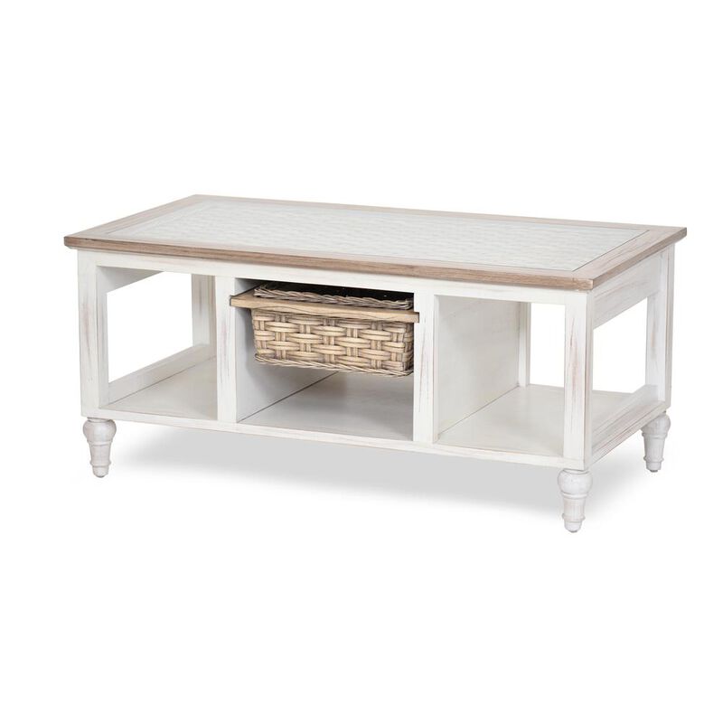 Sea Winds Coastal Furniture Island Breeze 1-Basket Coffee Table