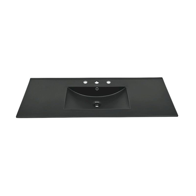 48" 3-Hole Widespread Vanity Sink Top in Glossy White image number 2