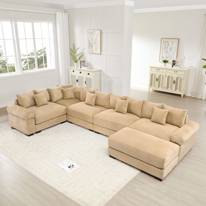 Meksik Oversized Cloud U‑Shape Modular Sectional Sofa