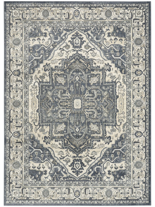 Quarry QUA18 Navy/Ivory 6' x 9' Rug