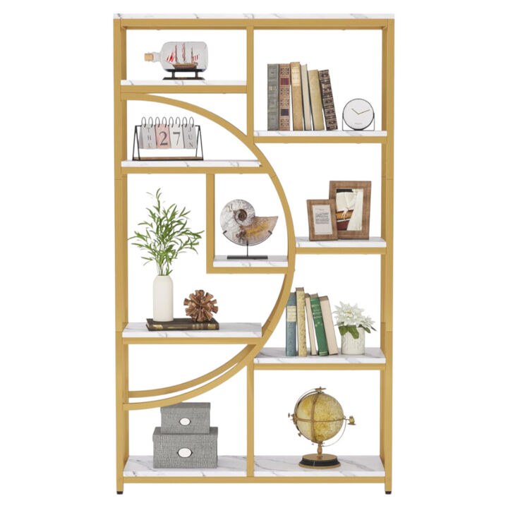 Wooden Bookshelf with Multiple Shelves for Living Room or Home Office