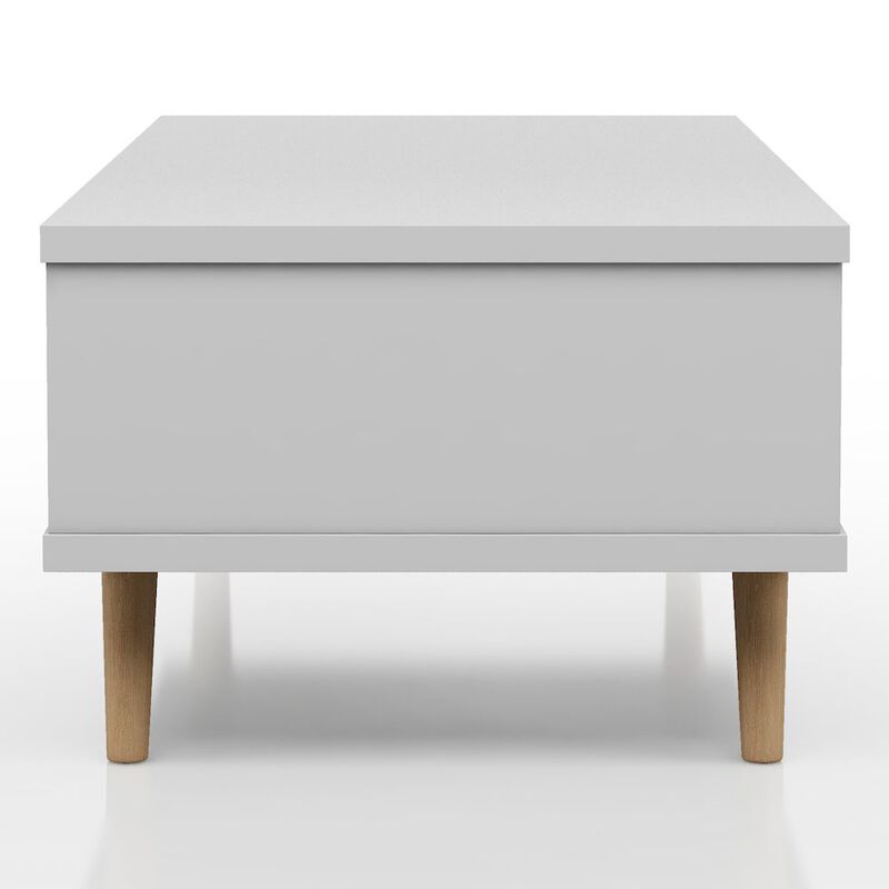 ENITIAL STAR Paulson Wood 1-Drawer Coffee Table in White and Dark Gray
