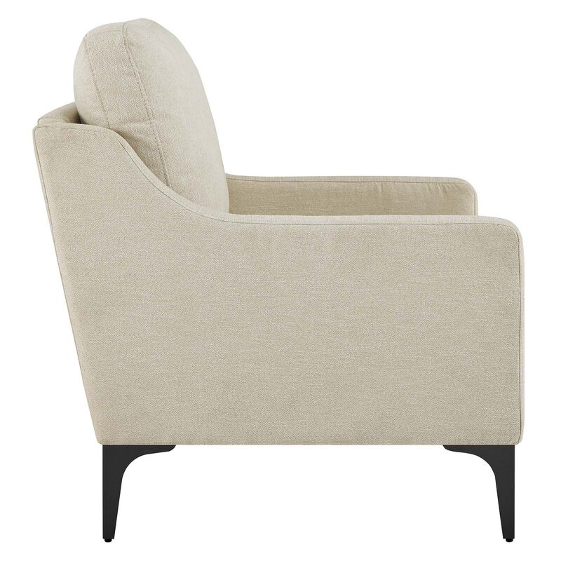 Corland Upholstered Fabric Armchair Brown