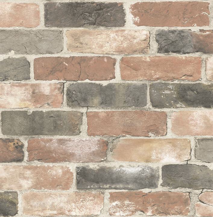 Cody Red Reclaimed Bricks Wallpaper (Set of 2)