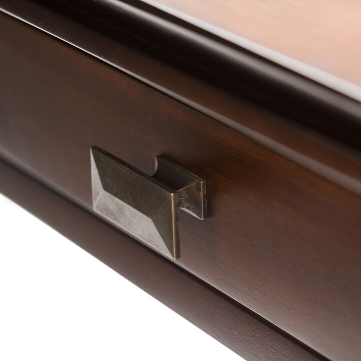 Artisan SOLID WOOD 46 inch Wide Rectangle Transitional Coffee Table in Russet Brown