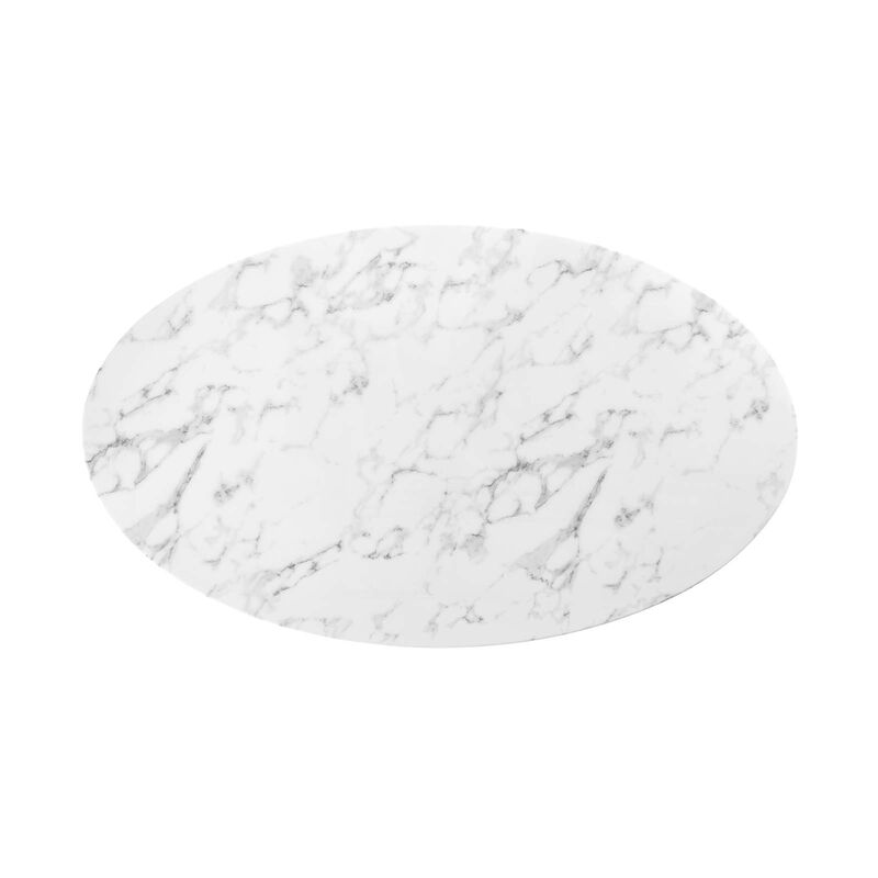 Modway - Lippa 60" Oval Artificial Marble Dining Table Black White