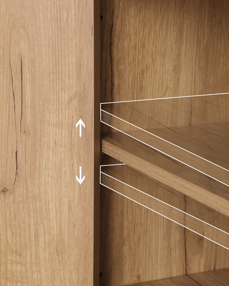 Wegnet Mid - Century Rattan Doors Storage Cabinet image number 5