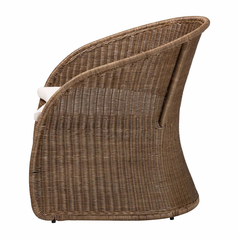 bali & pari Kintamani Bohemian Greywashed Rattan Accent Chair