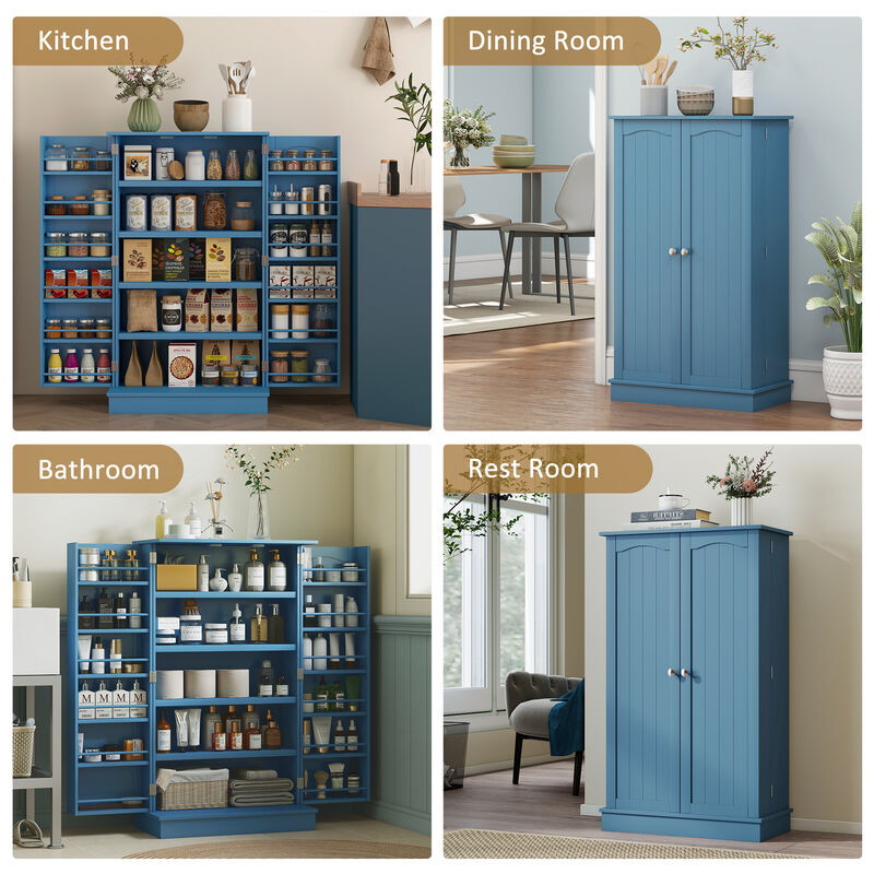 Hivvago Freestanding Kitchen Storage Cabinet with 5-Tier Shelving image number 6