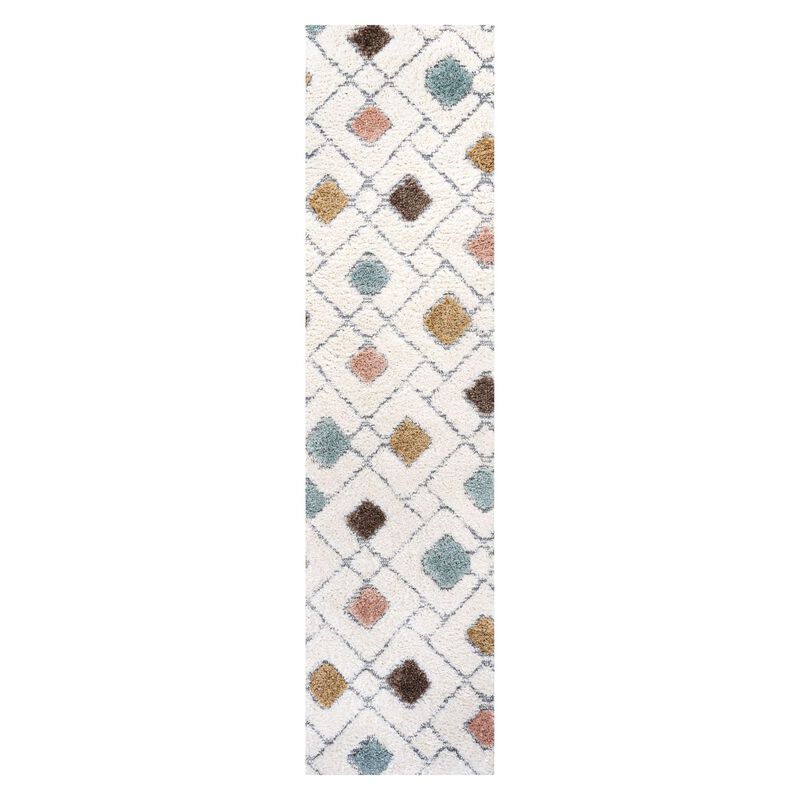 Astrid Retro Trellis High-Low Area Rug
