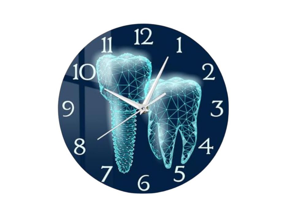Dental Teeth Tooth Dentist Wall Clock 12 Inch Silent Office Decor