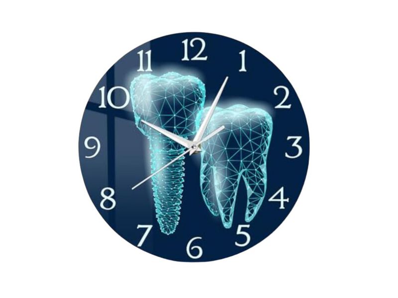 Dental Teeth Tooth Dentist Wall Clock 12 Inch Silent Office Decor image number 0