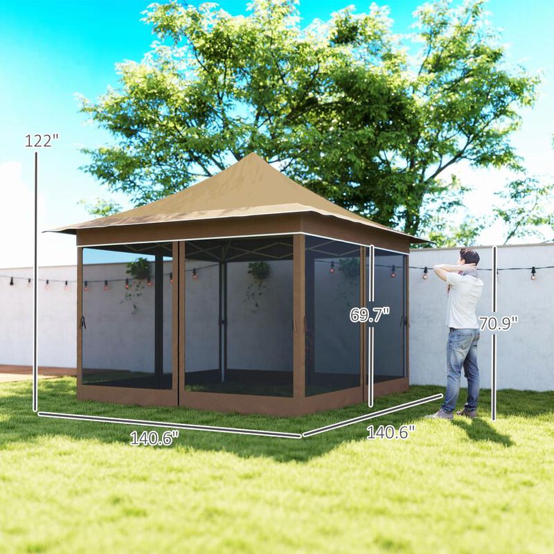 Hivvago 12x12 Pop Up Canopy Tent with Mesh image number 2