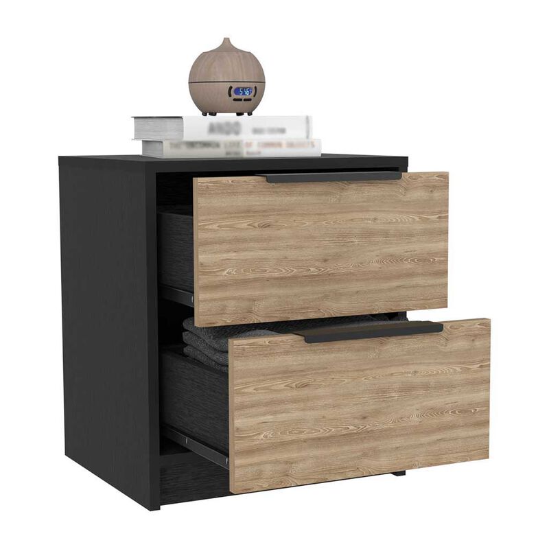 Nightstand Cervants, Bedroom, Black / Pine