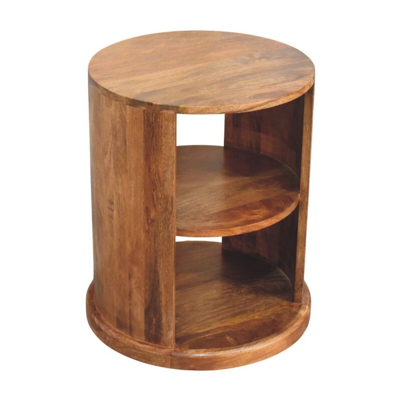 Artisan Furniture Solid Wood Ventura Open Round Side Table, Brown image number 6