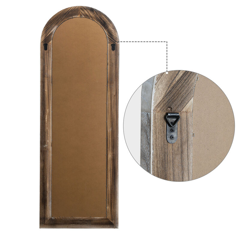 HomeRoots 64" White Solid Wood Arch Framed Full Length Mirror image number 2