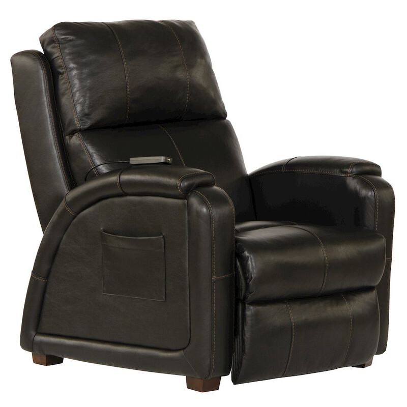 Catnapper Reliever Leather Power Lay Flat Recliner with Power Adjustable Headrest