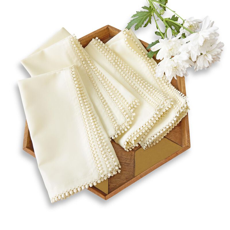 Solino Home Maddie Dinner Napkins &ndash; Set of 4, 20 x 20 in, Machine Washable, Holiday and Everyday Dining