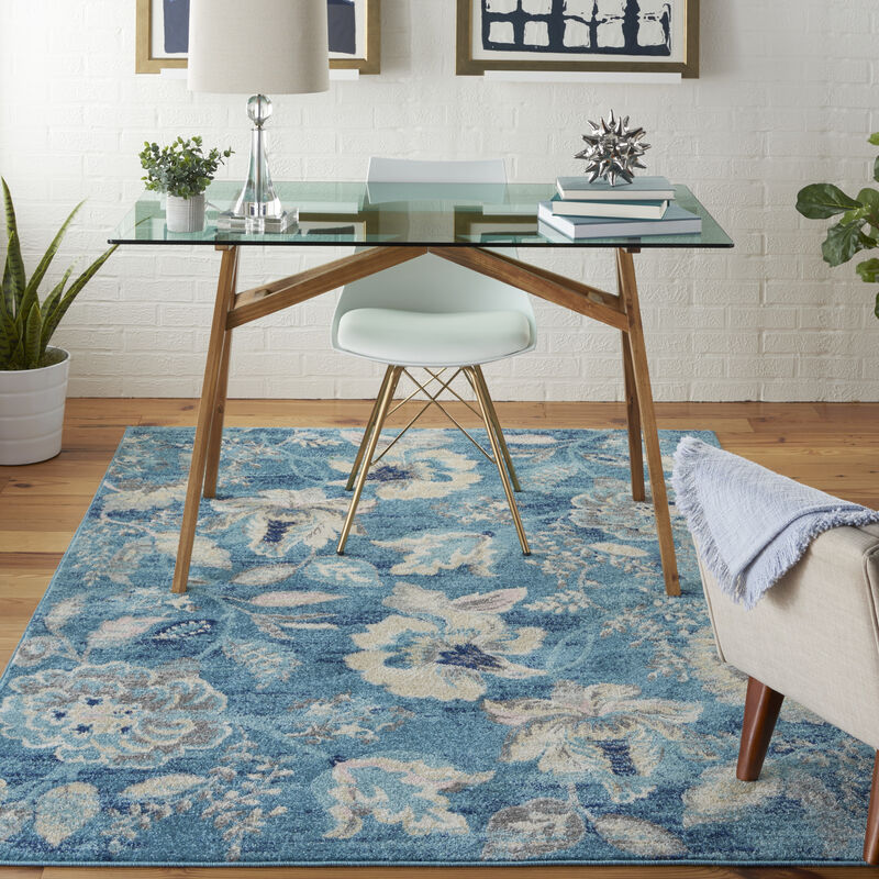 Tranquil TRA02 Turquoise 6' x 9' Rug