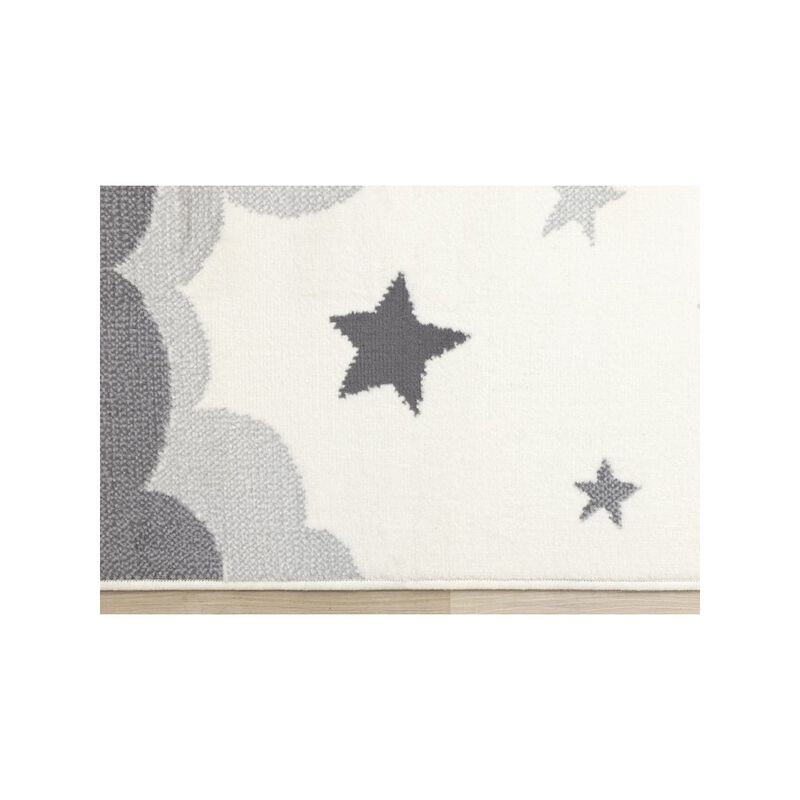 Novelle Home Functional Kids Grey White Bunny Rug, 5'3 x 7'5 image number 2
