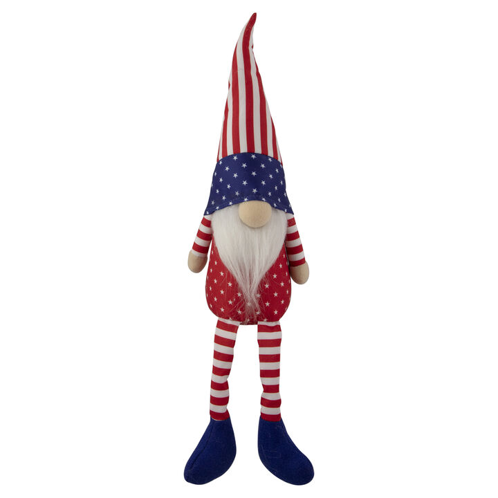17.75" Sitting Patriotic Boy 4th of July Gnome