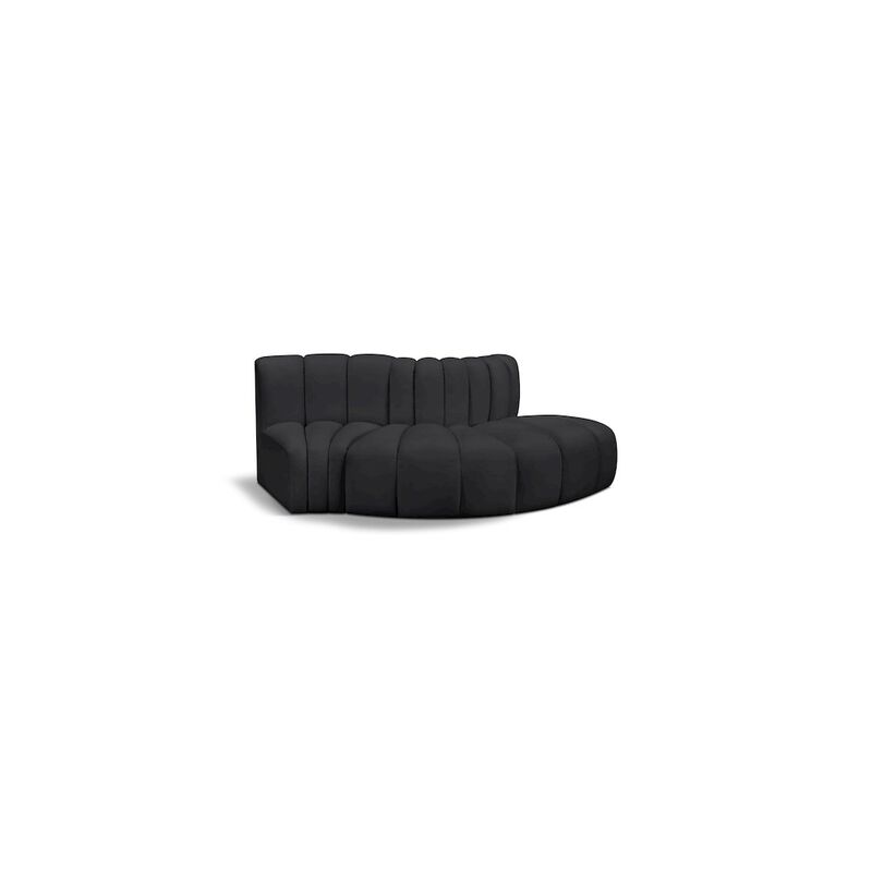 Meridian Furniture Arc Black Vegan Leather Modular Sofa