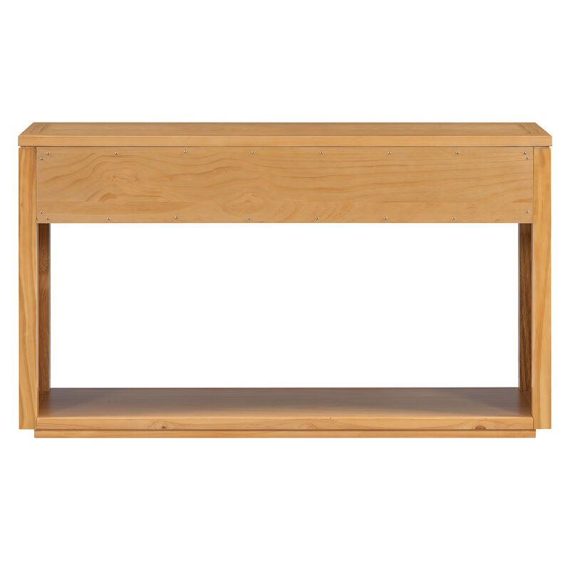 Merax Rustic Wooden Entryway Console Table with Storage Drawers