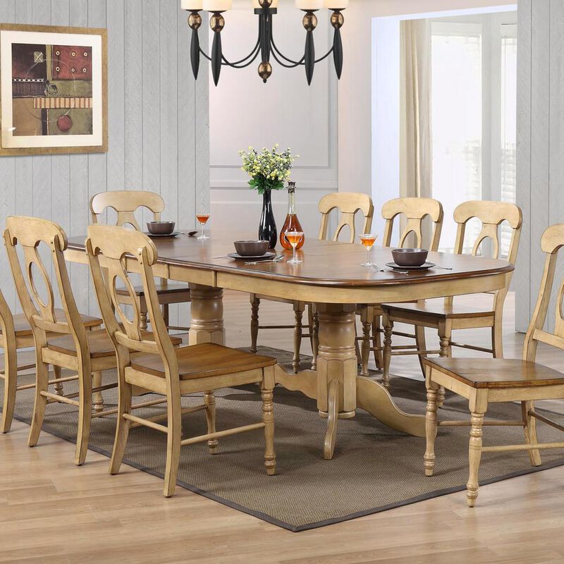 Sunset Trading Brook 96 Oval Double Pedestal Extendable Dining Table