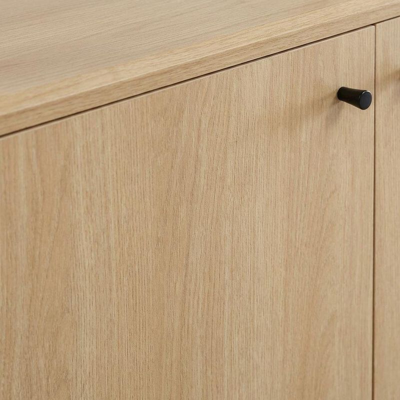 Wooden Bookshelf in Natural Finish with Open Storage Design image number 5