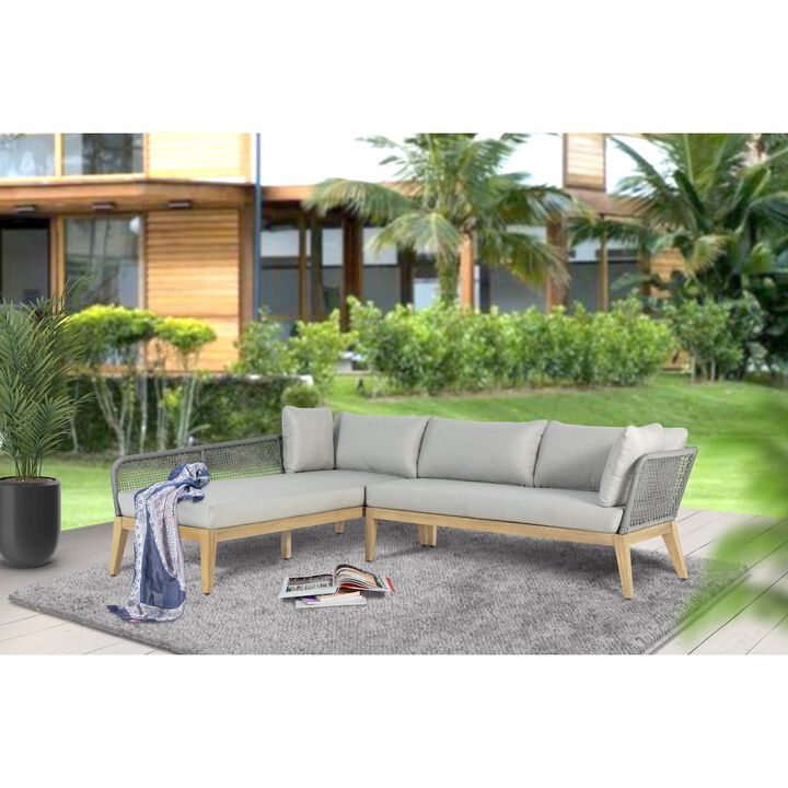 Crafters and Weavers Cypress Teak Wood 2-piece Left Arm Chaise Outdoor Sectional - Gray