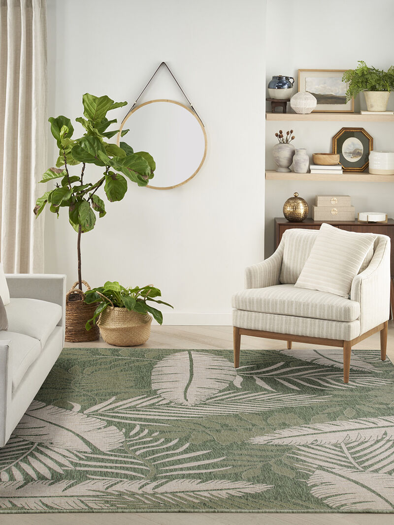 Garden Oasis GOA02 Green/Ivory 9' x 12' Rug