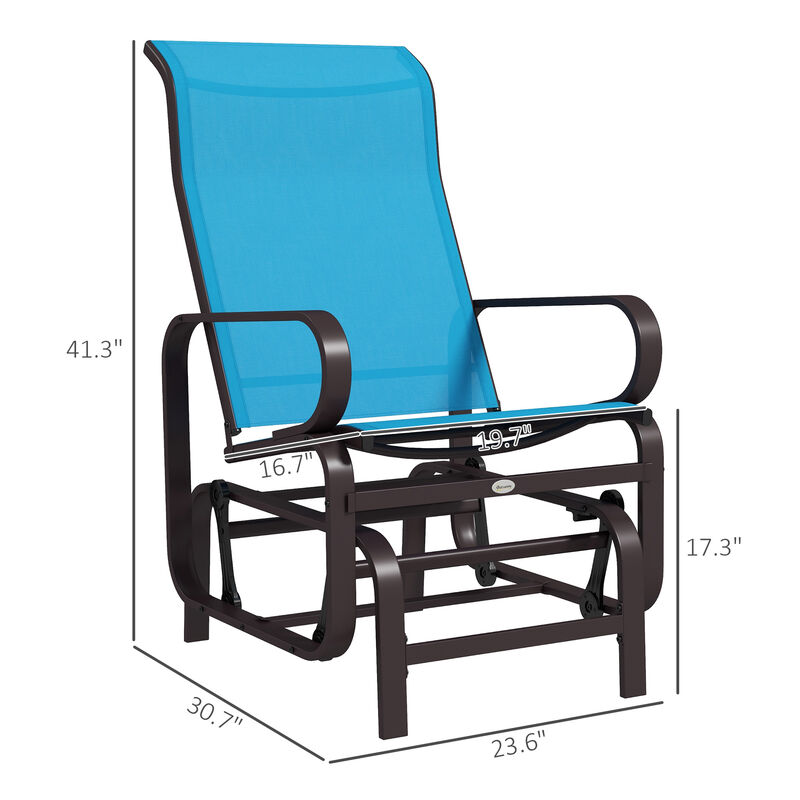 Hivvago Outdoor Gliding Lounger Chair with Metal Frame image number 2