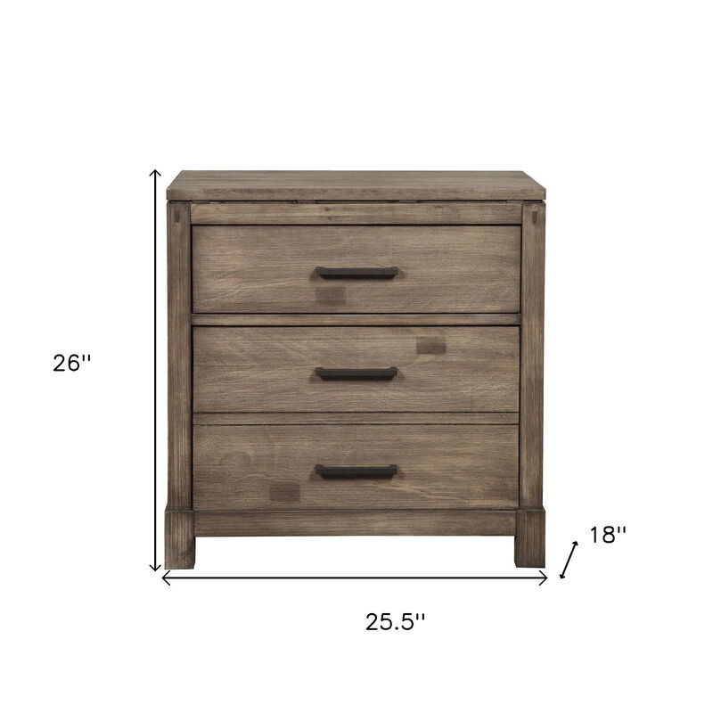Modern Upholstered 2 Drawer Nightstand &ndash; Compact Bedside Table image number 4