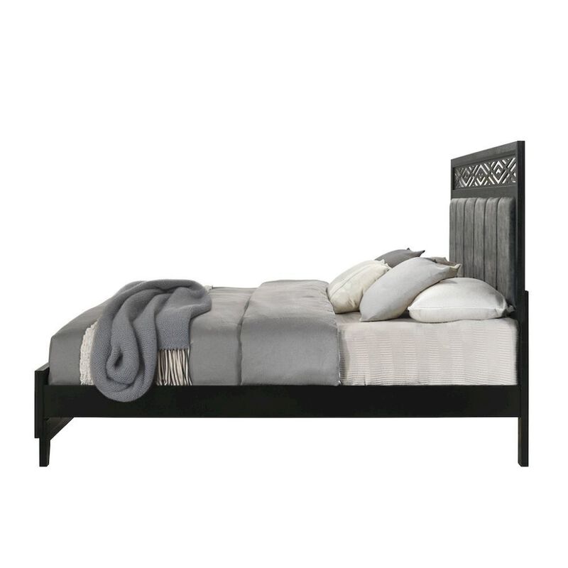 Elegant Black Queen Bed Frame with Headboard &ndash; Solid Rubberwood Design image number 3