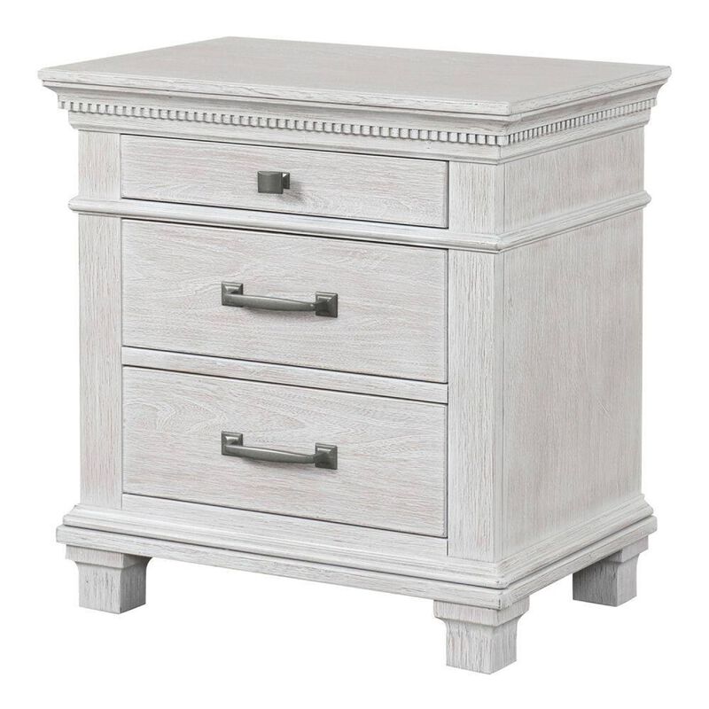 Queen Bedroom Set, Gray, Cream Wood, 2 Piece Set with Nightstand image number 5
