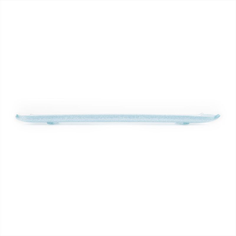Glass Dinnerware 13.75" x 5" x h:0.5" Rectangular Blue Glass Platter (Set of 2)