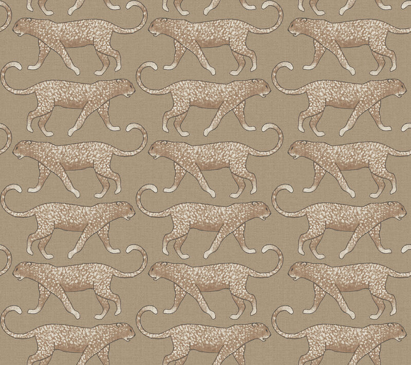 Big Cat Walk Brown Peel & Stick Wallpaper image number 0
