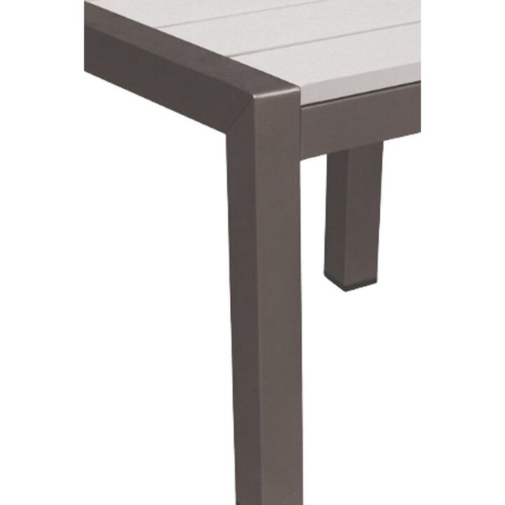 Versatile And Functional Easy Movable Outdoor Side Table, White-Benzara