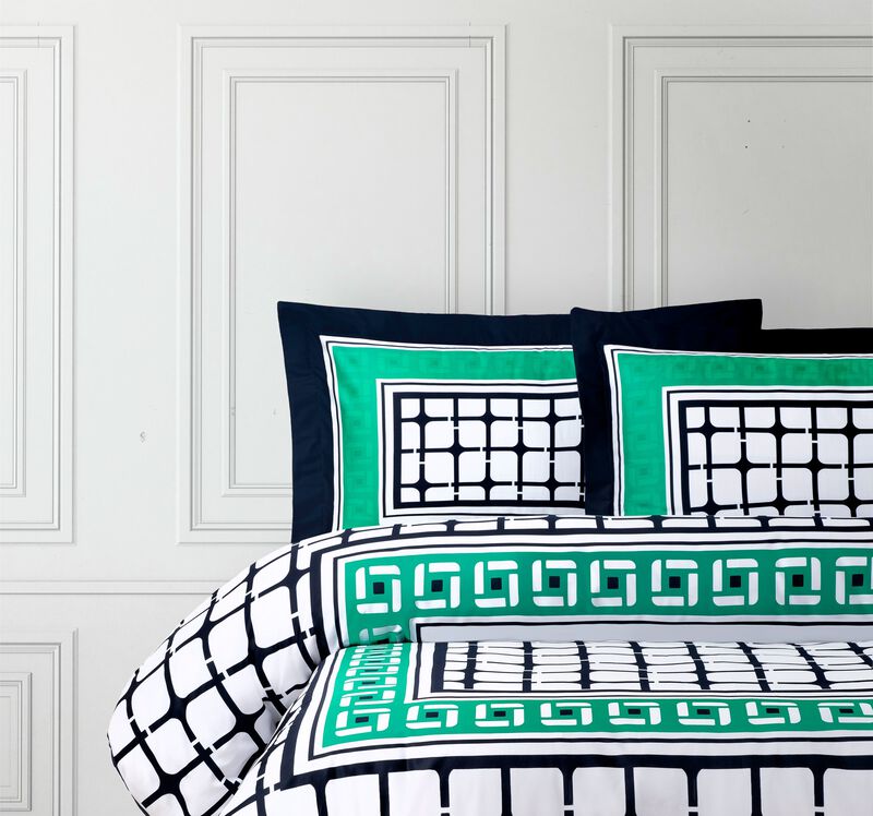 Brooks Brothers Framed Print Cotton Sateen Sham Case Pair