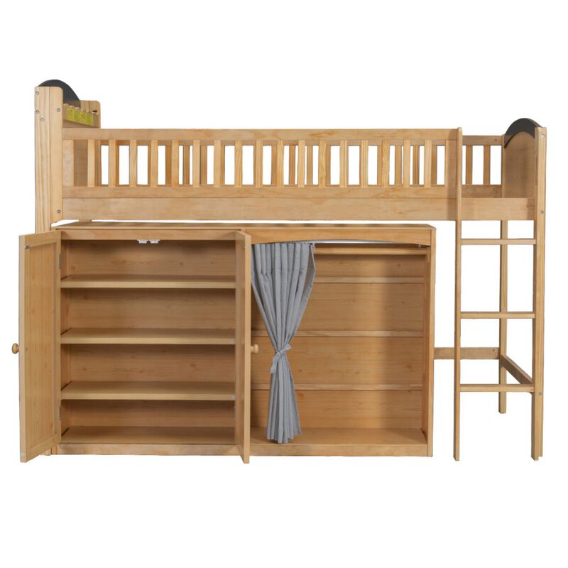 Niswur Wood Kids Loft Bed image number 5
