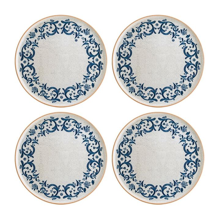 Viento dia.8.75" Round Decorated Porcelain Plate (Set of 4)