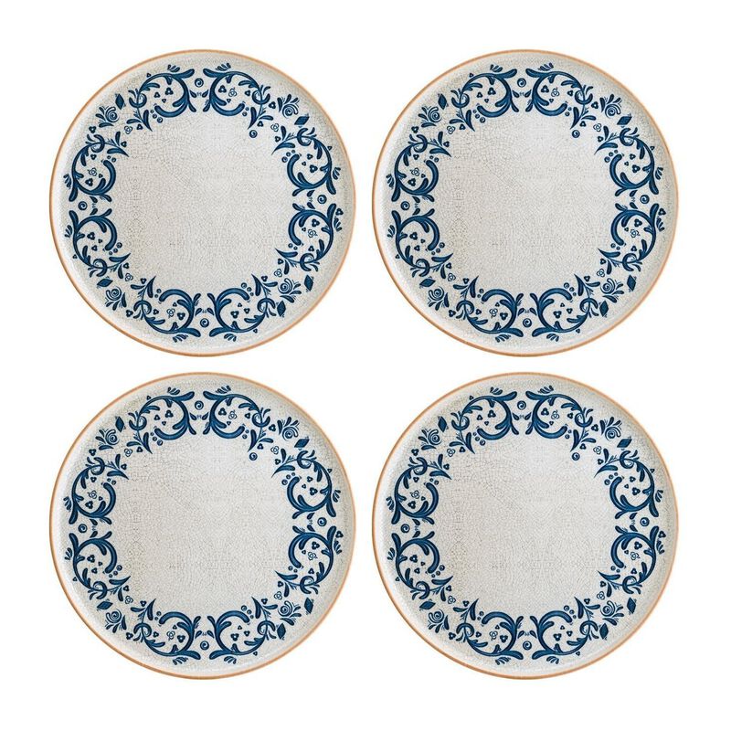 Viento dia.8.75" Round Decorated Porcelain Plate (Set of 4)