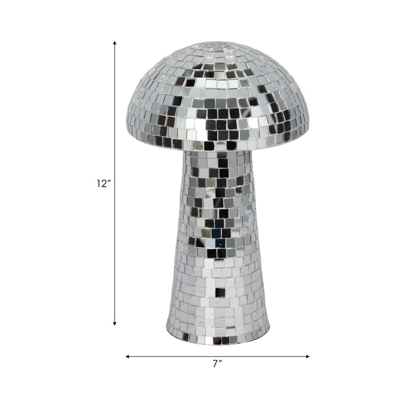 12" Iron Boho Mosaic Mushroom