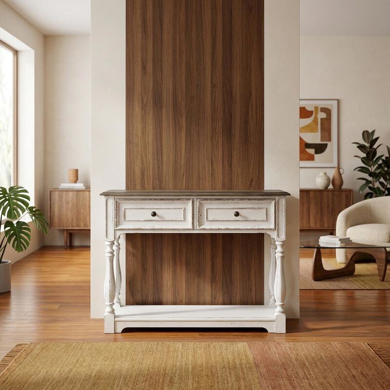 Liberty Furniture White, Console Table, Quality Build, Durable Wood Frame image number 2