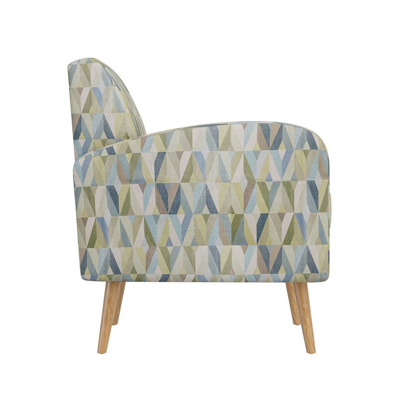 HL Home Furnishings Mid-Century Modern Armchair in Pastel Green and Blue Prism