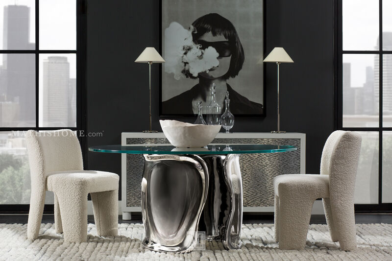 Hackney Buffet Lamp in Polished Nickel with Natural Paper Shade